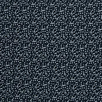 Baumwolldruck Noten Weiß auf Schwarz von Swafing